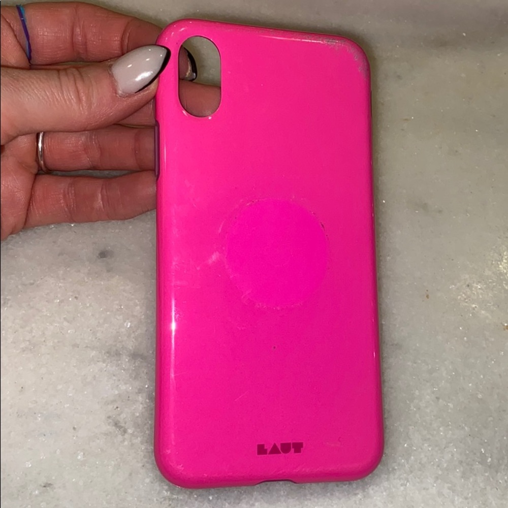 iPhone X hot pink case